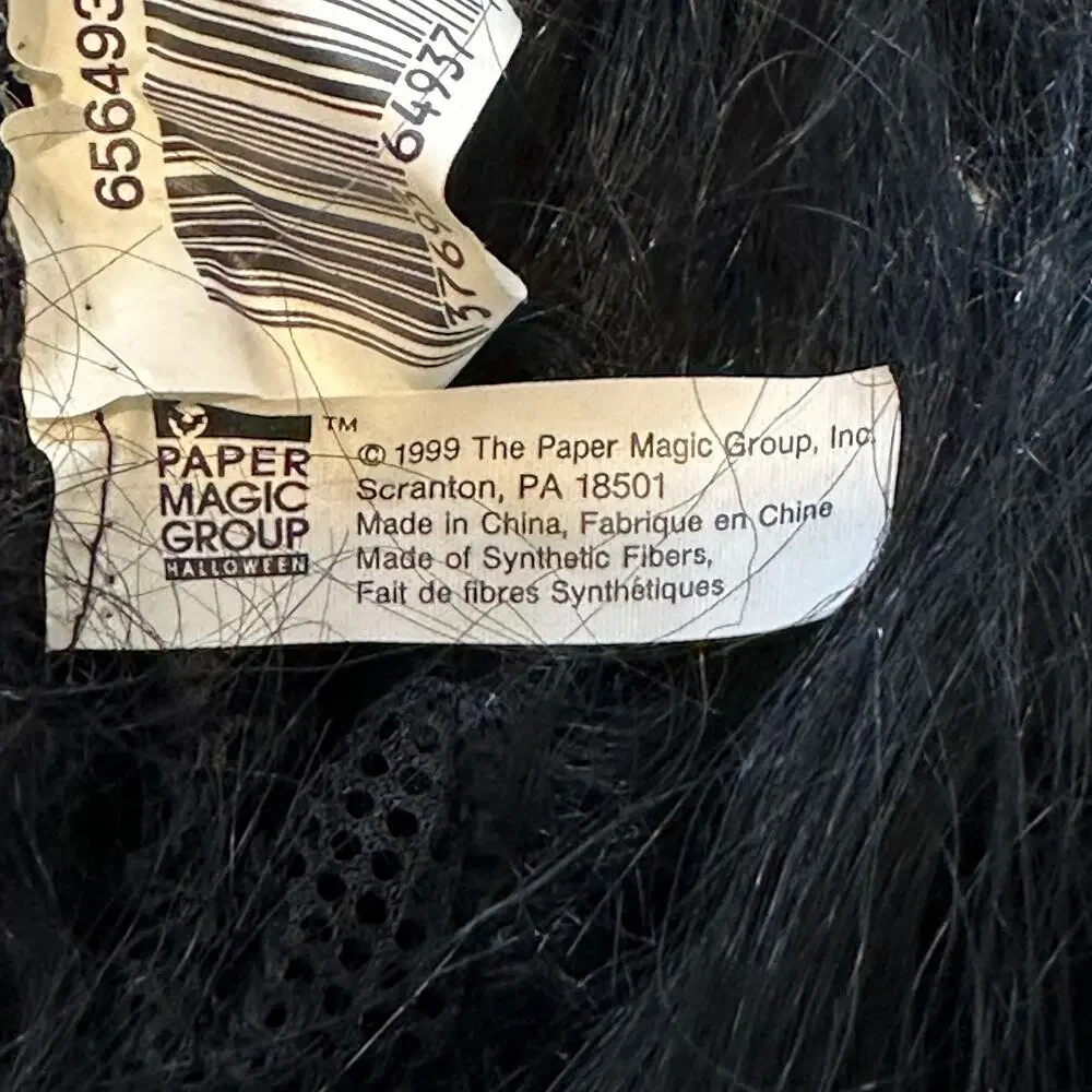 1999 Paper Magic Group Halloween Mask Warlock Troll Ogre Long Black Hair Beard